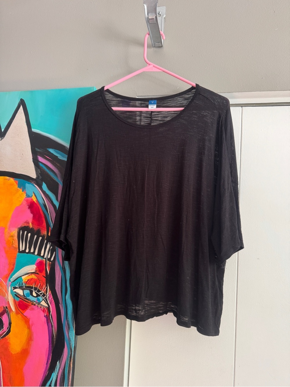 Old navy oversized black stretchy crop top medium very oversized - Picture 8 of 9